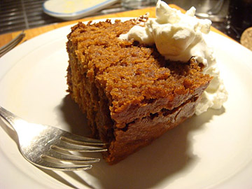 Orange Gingerbread, with a dangerous amount of whipped cream