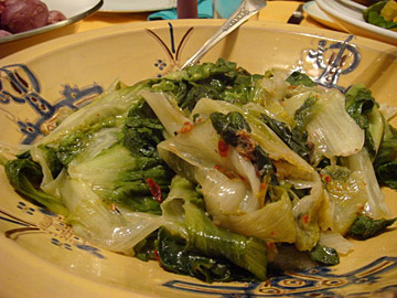 Wilted escarole — it ain't pretty, but it gets the job done