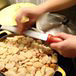 Fresh nutmeg, the finishing touch on a cassoulet. The beans here are gigantes, Zora's fave
