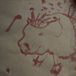 Tabletop art in red wine